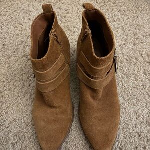 Nine West Brown Suede Ankle Booties